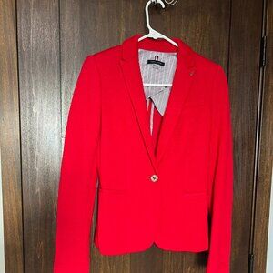 Tommy Hilfiger Single Button Blazer/ Red/ Size 0